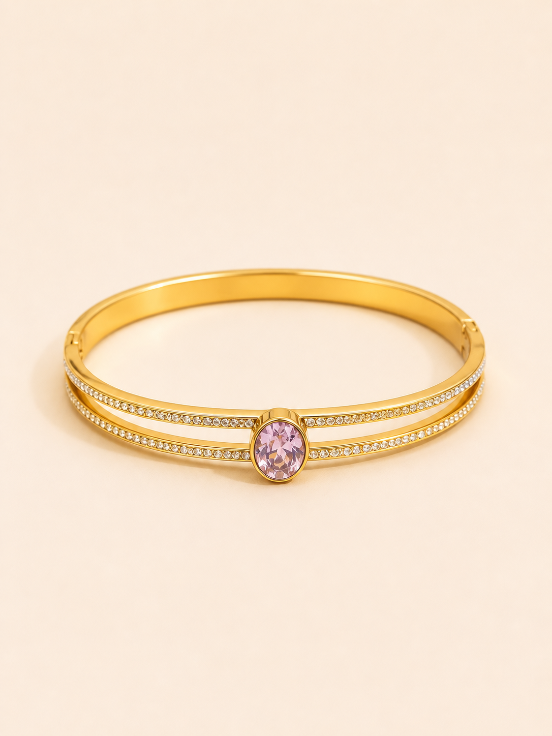 Blush Stone Gold Bangle