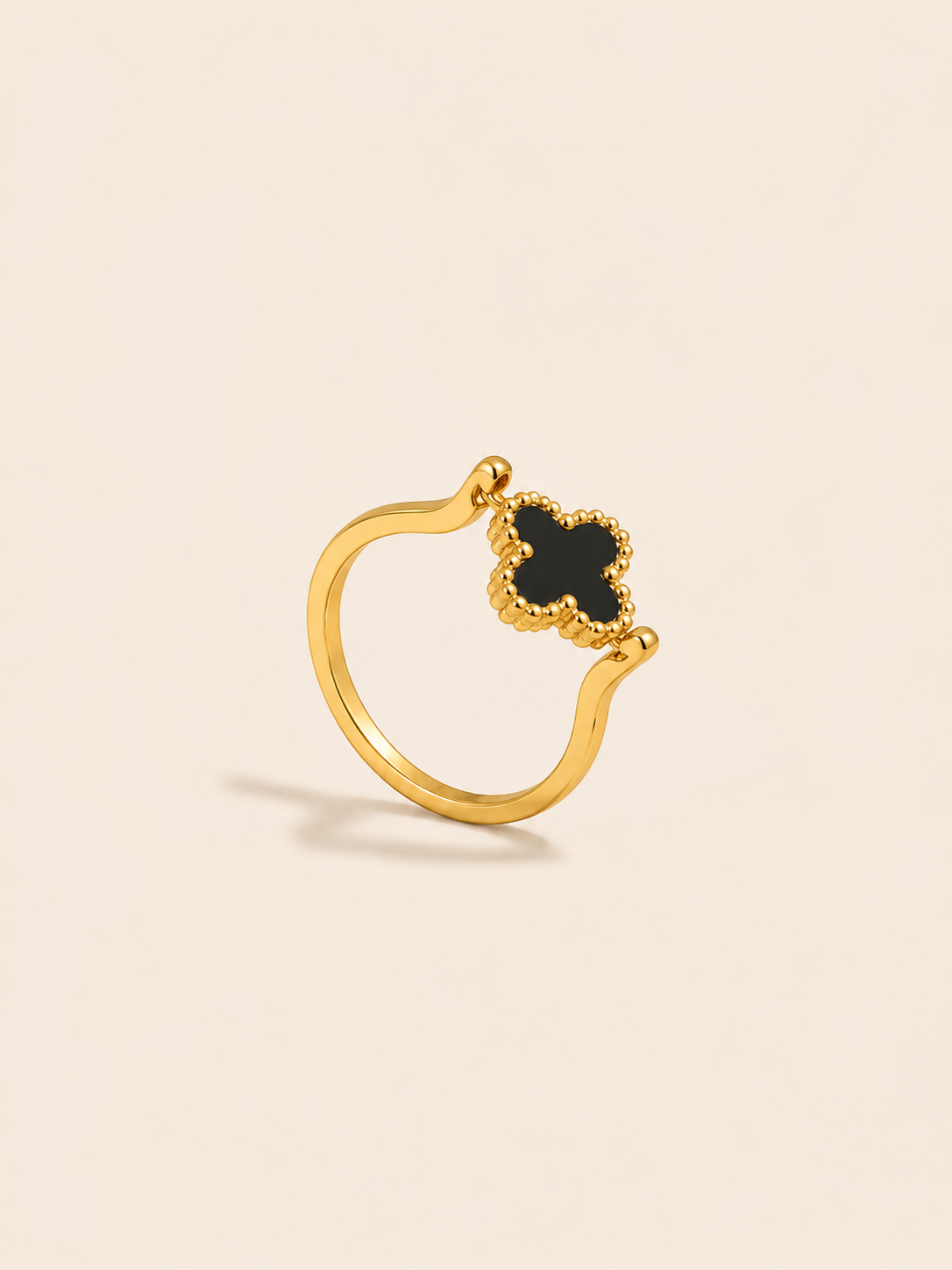 Midnight Clover Gold Ring