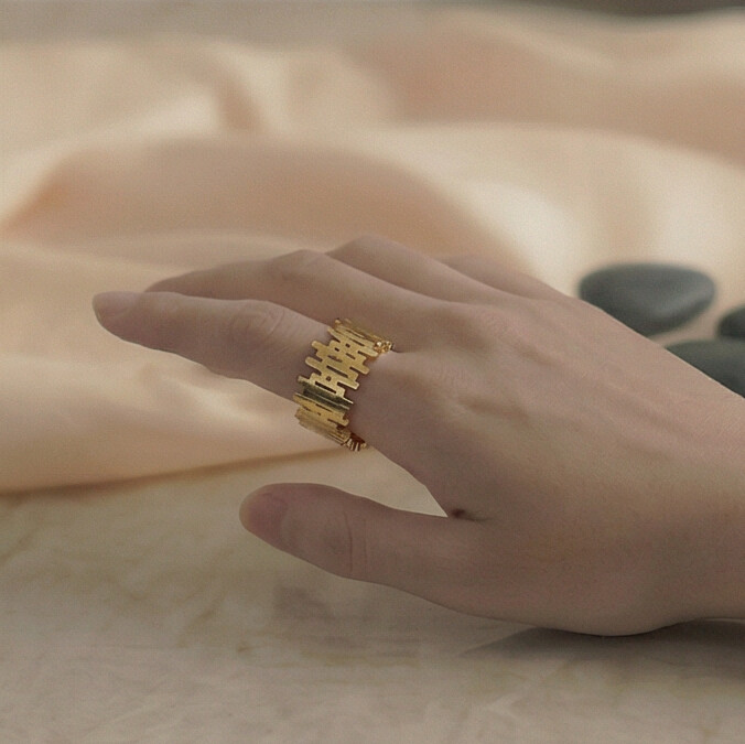 Urban Texture Gold Ring