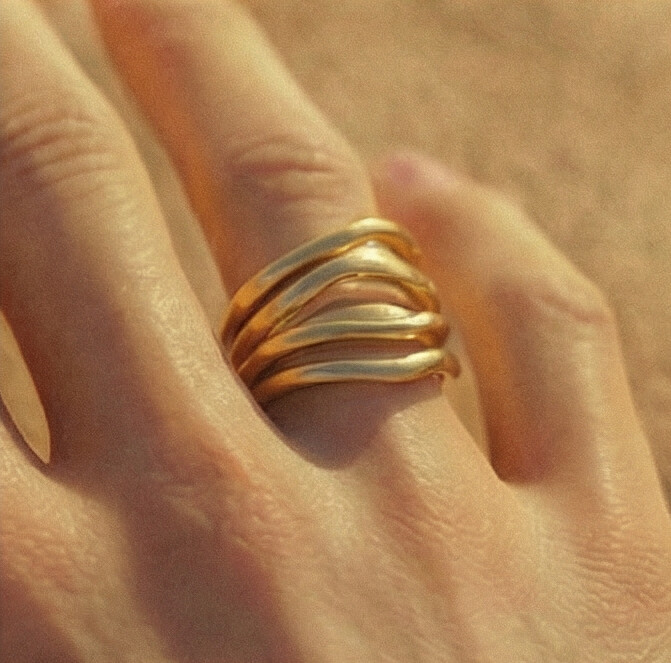 Twist Gold Statement Ring