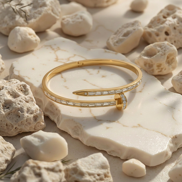 Gold Nail Design Crystal Bracelet