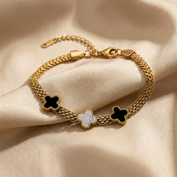 Gold Clover Charm Bracelet