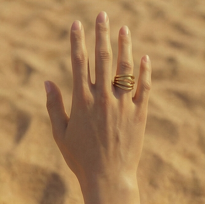 Twist Gold Statement Ring